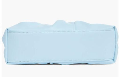 BCBG Blue Ruched Frame Shoulder Bag Purse NWT