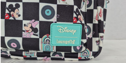 Loungefly Disney Mickey Minnie Mouse Diner Checkered Mini Backpack