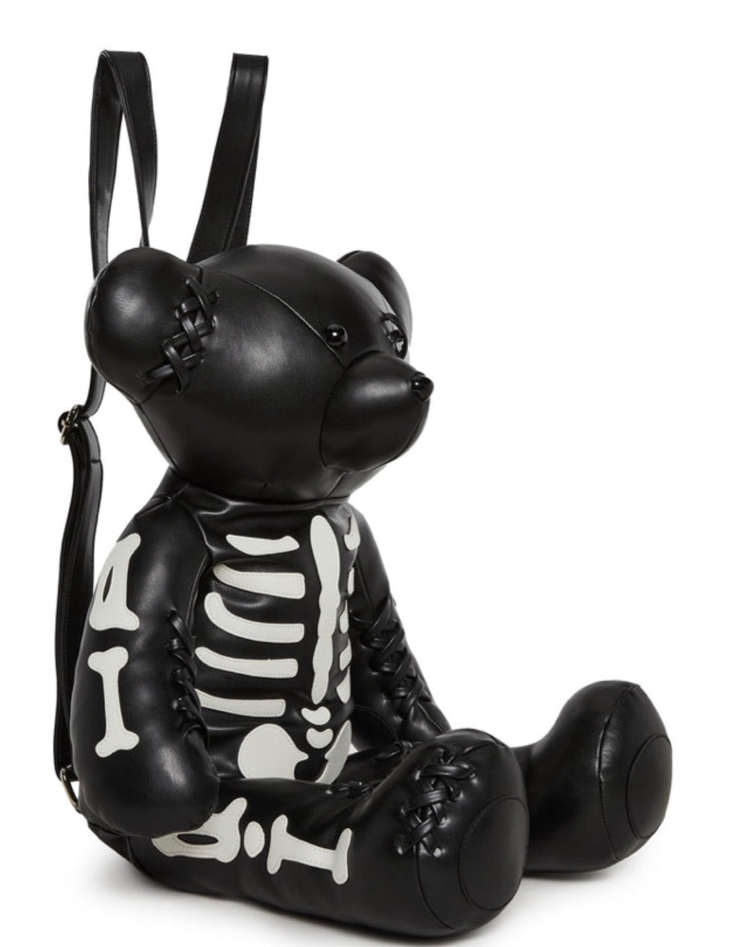 Dolls Kill Current Mood Deady Teddy Skeleton Bear Backpack Black Goth 25” nwt