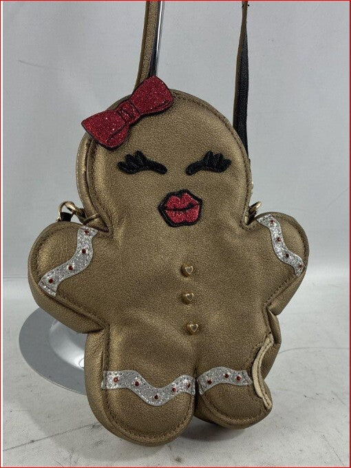 Betsey Johnson Girl Gingerbread Novelty Crossbody Bag-Champagne