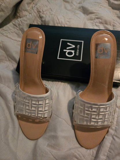 DV Dolce Vita Cristoff Clear Caged Slide Sandals Size 8.5