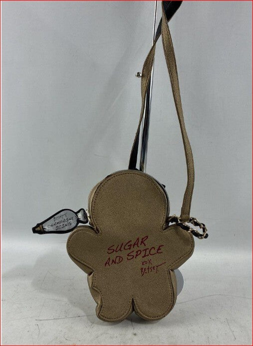 Betsey Johnson Girl Gingerbread Novelty Crossbody Bag-Champagne
