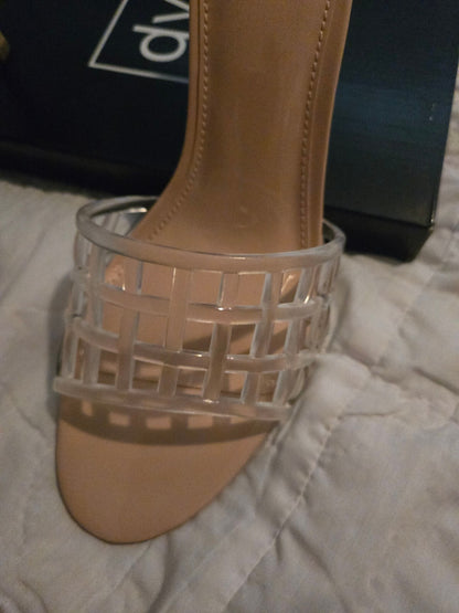 DV Dolce Vita Cristoff Clear Caged Slide Sandals Size 8.5