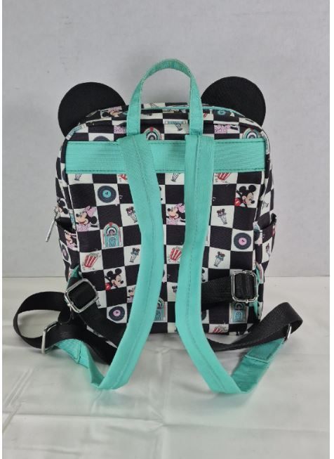 Loungefly Disney Mickey Minnie Mouse Diner Checkered Mini Backpack
