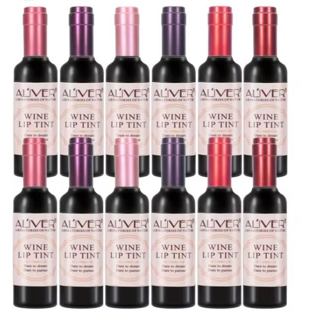 Aliver Wine Lip Tint 6-Color Set New