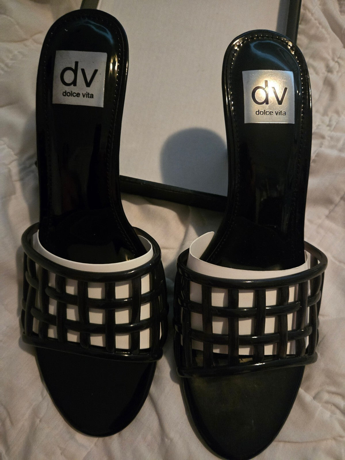 DV Dolce Vita Cristoff Smoke Caged Slide Sandals Size 8.5
