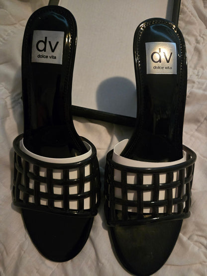 DV Dolce Vita Cristoff Smoke Caged Slide Sandals Size 8.5