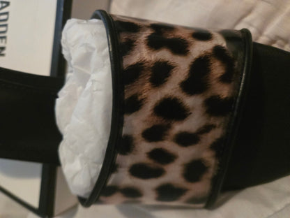 Steve Madden Palomah Leopard Clear Strap Mule Sandals Size 8