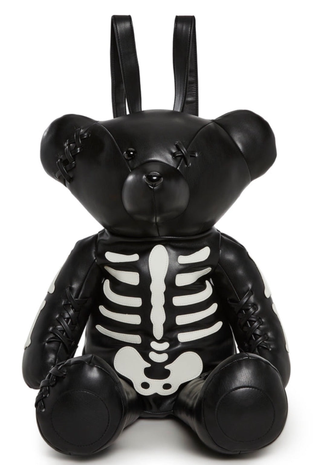 Dolls Kill Current Mood Deady Teddy Skeleton Bear Backpack Black Goth 25” nwt