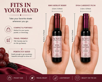 Aliver Wine Lip Tint Duo RD01 Shiraz RD03 Merlot Burgundy New Sealed