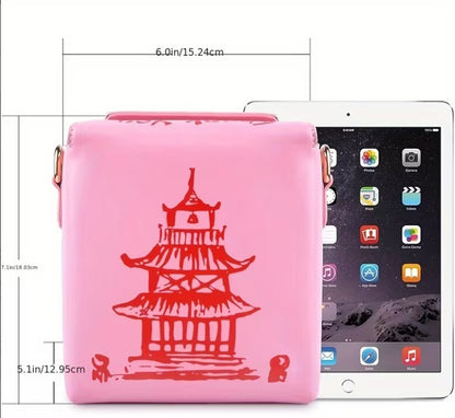Pink Ustyle Women's Crossbody Bag with Detachable Strap & Chinese Takeaway Box