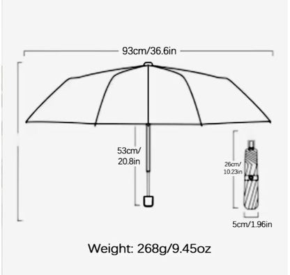 Soccer Ball Print Compact Folding Umbrella Windproof Lightweight Travel Rain UV