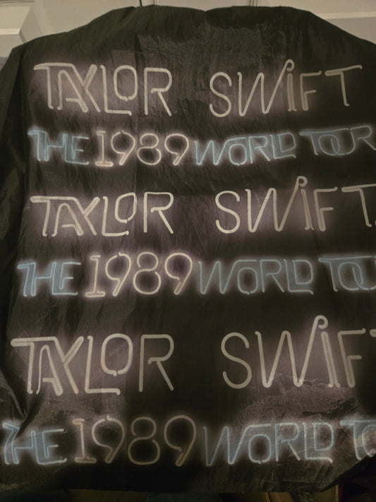 Taylor Swift The 1989 World Tour Black  drawstring backpack nwot