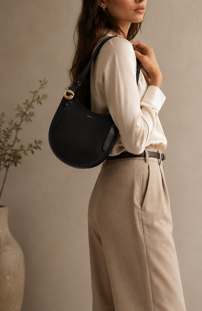 NWT Coperni Mini Hobo Belt Bag Black Smooth Leather Crescent Shoulder  Authentic