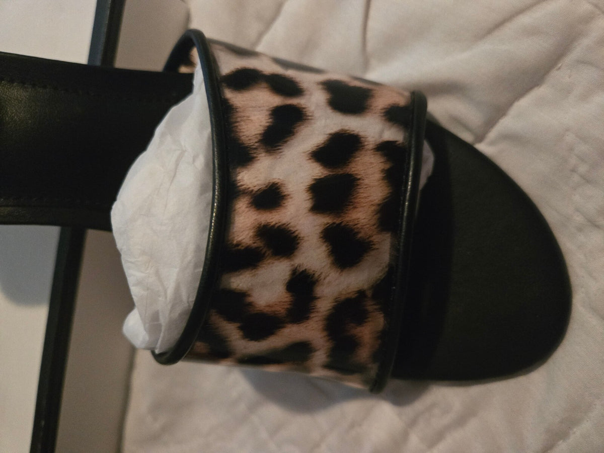 Steve Madden Palomah Leopard Clear Strap Mule Sandals Size 8