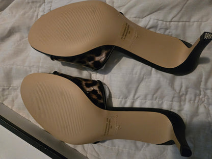 Steve Madden Palomah Leopard Clear Strap Mule Sandals Size 8