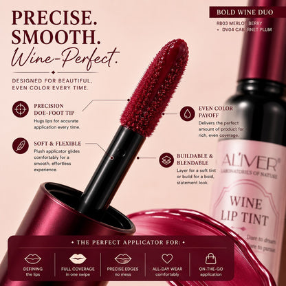 Aliver Wine Lip Tint Duo RD01 Shiraz RD03 Merlot Burgundy New Sealed