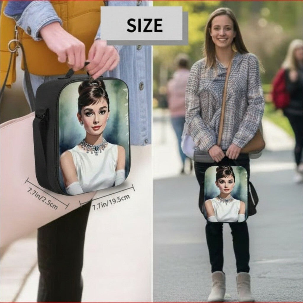 Sold-Out Audrey Hepburn Insulated Lunch Bag Crossbody Thermal Tote