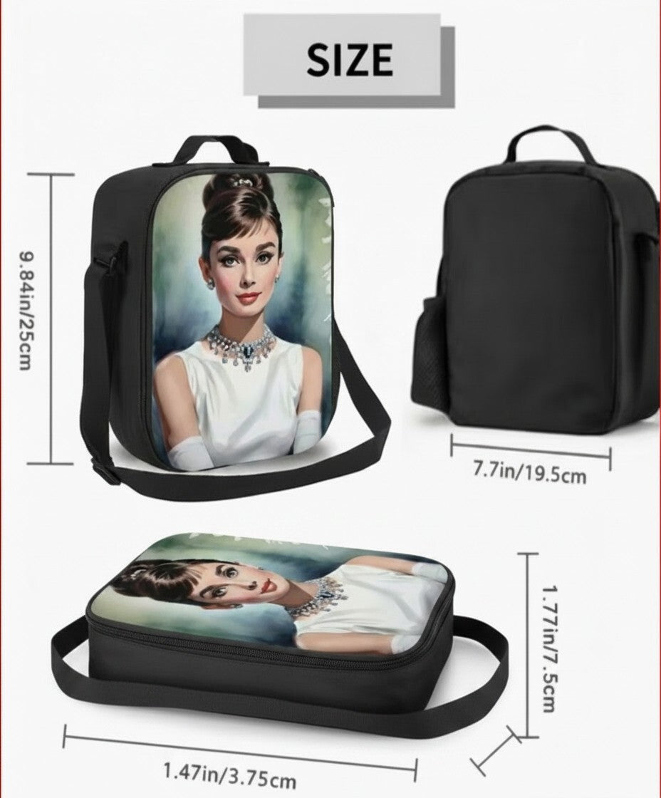 Sold-Out Audrey Hepburn Insulated Lunch Bag Crossbody Thermal Tote