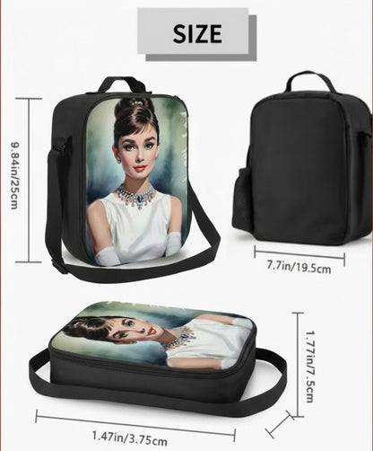 Sold-Out Audrey Hepburn Insulated Lunch Bag Crossbody Thermal Tote