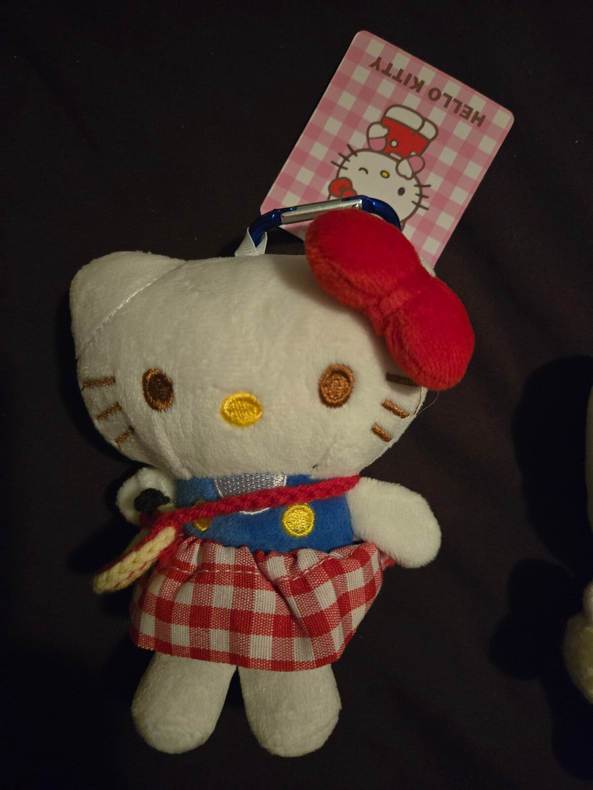 Hello Kitty Plush Bag Charm Red Gingham Skirt