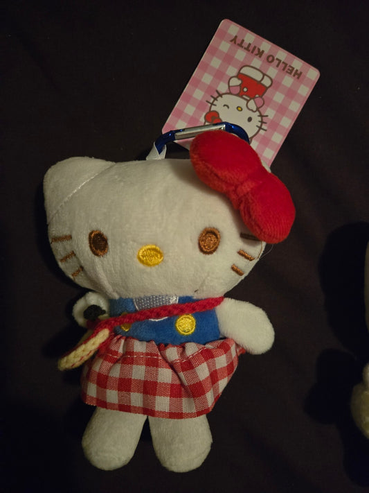 Hello Kitty Plush Bag Charm Red Gingham Skirt