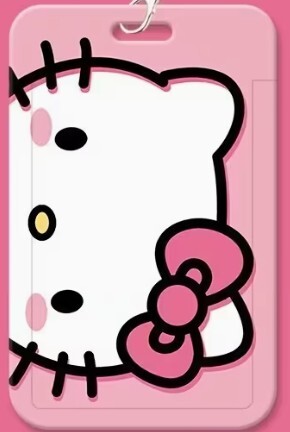 Hello Kitty Pink Mini Handbag with Matching Card Holder and Braided Lanyard Set