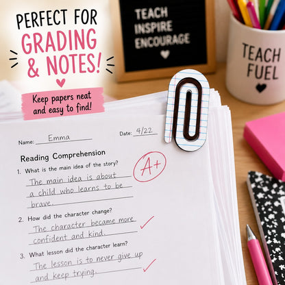 Back to School Teacher Gift Bundle Composition Book Earrings & Paperclips New