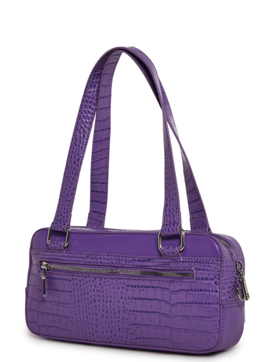 NWT Dolls Kill Purple Croc Embossed Y2K Multi-Pocket Shoulder Bag Phone Buzz