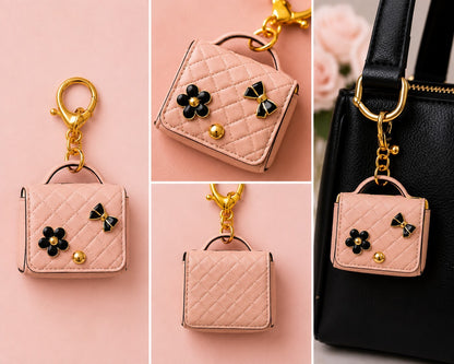 Blush & Sparkle Coquette Accessory Bundle - Pink Fluffy Keychain, Fairy Pendant,