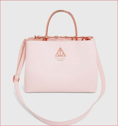 Loungefly Pink Deathly Hallows Women's Crossbody Bag with Rose Gold Hardware