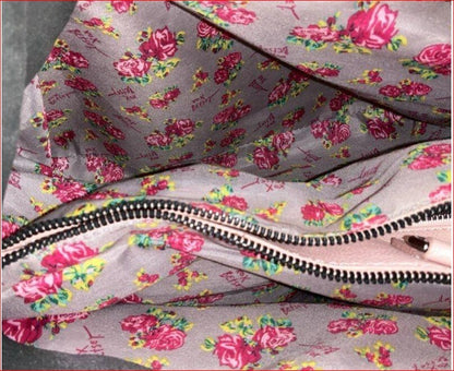 Betsey Johnson Pink Quilted Heart Pattern Leather Shoulder Bag with Matching Zip