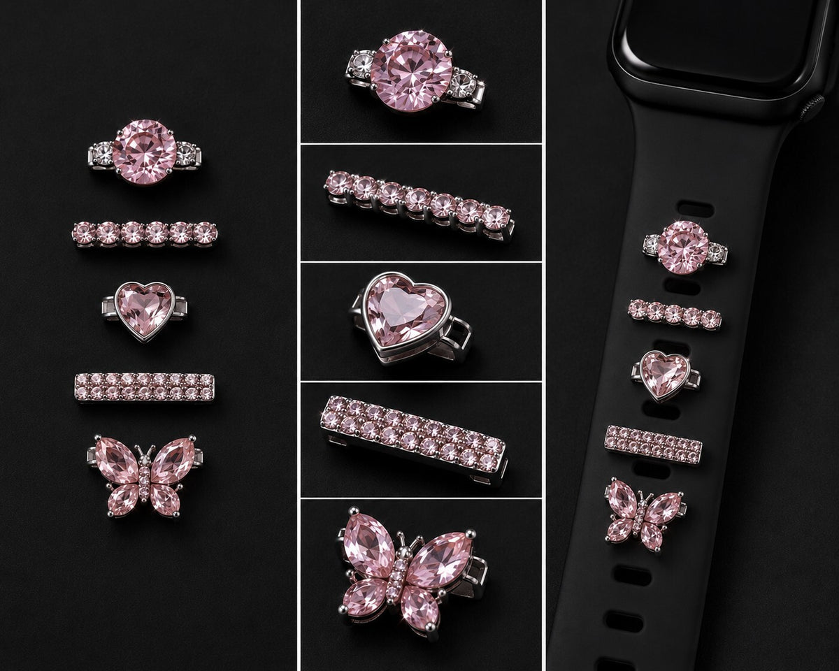 Blush & Sparkle Coquette Accessory Bundle - Pink Fluffy Keychain, Fairy Pendant,
