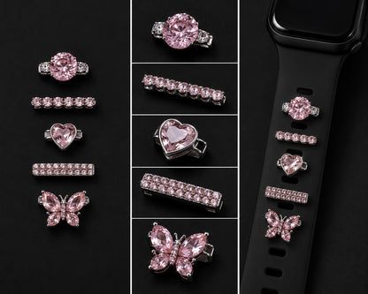 Blush & Sparkle Coquette Accessory Bundle - Pink Fluffy Keychain, Fairy Pendant,
