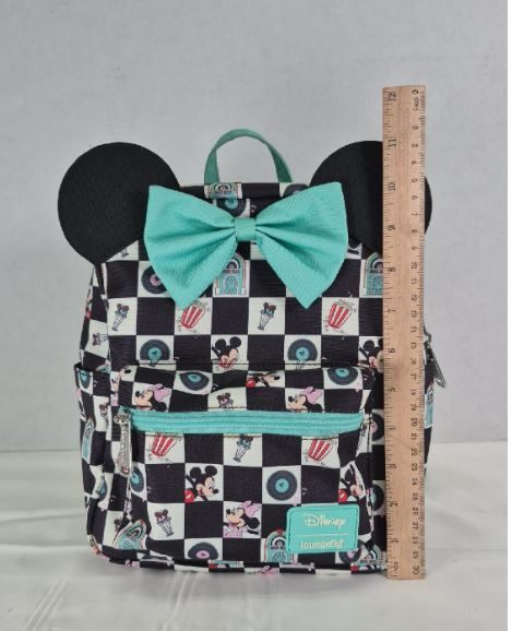Loungefly Disney Mickey Minnie Mouse Diner Checkered Mini Backpack