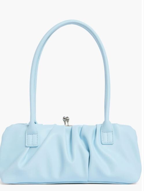 BCBG Blue Ruched Frame Shoulder Bag Purse NWT