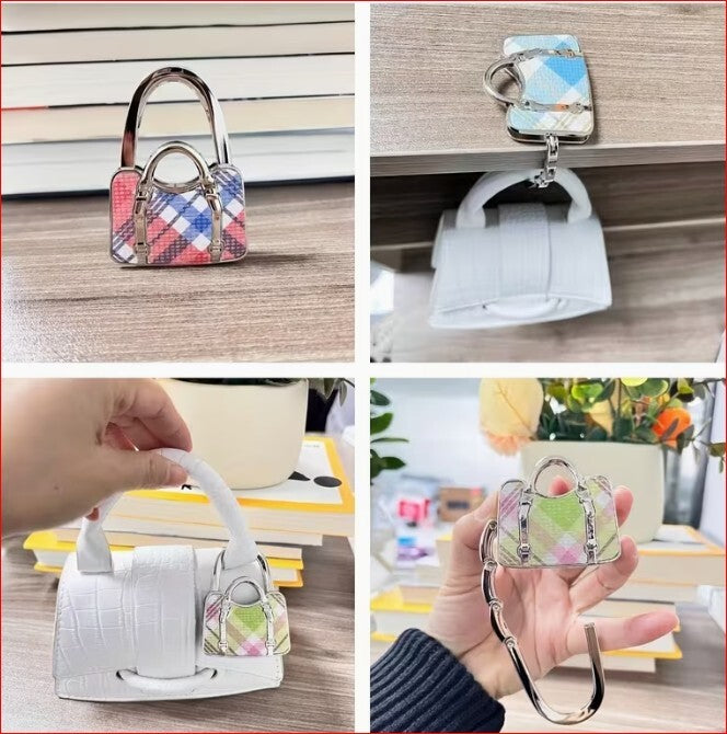 Miniature Handbag Shaped Metal Purse Hook Hanger for Table