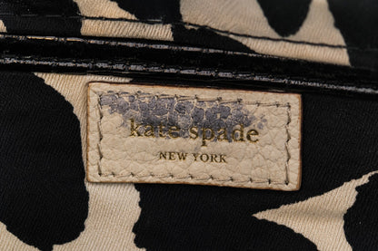 Vintage Kate Spade Black Wicker Cherbourg Leather Roll Clutch Bag READ All Rare