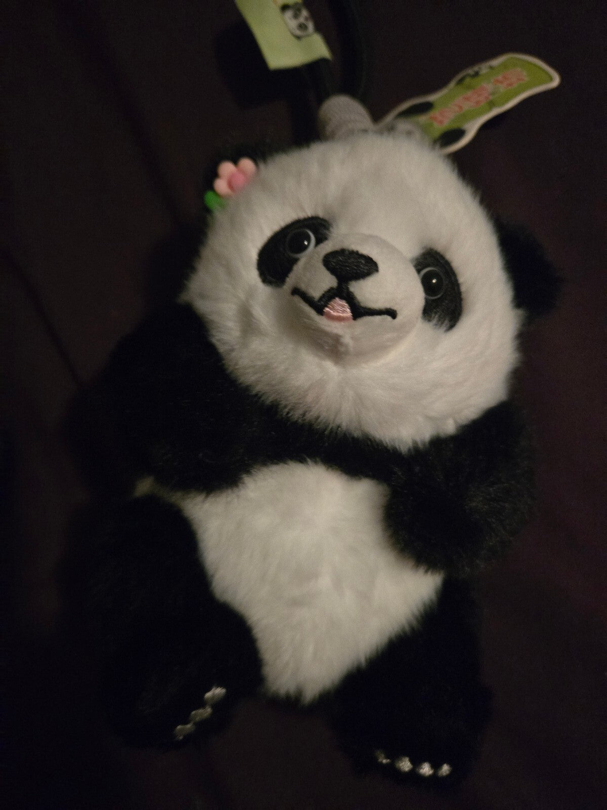 Adorable New Plush Panda Keychain with Flower Accessory