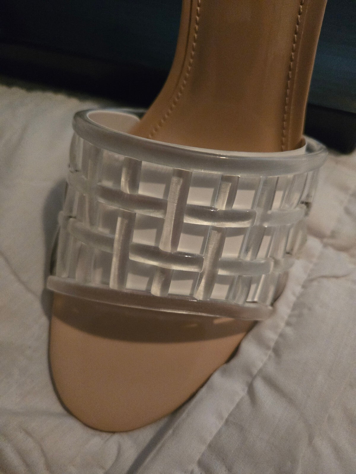 DV Dolce Vita Cristoff Clear Caged Slide Sandals Size 8.5