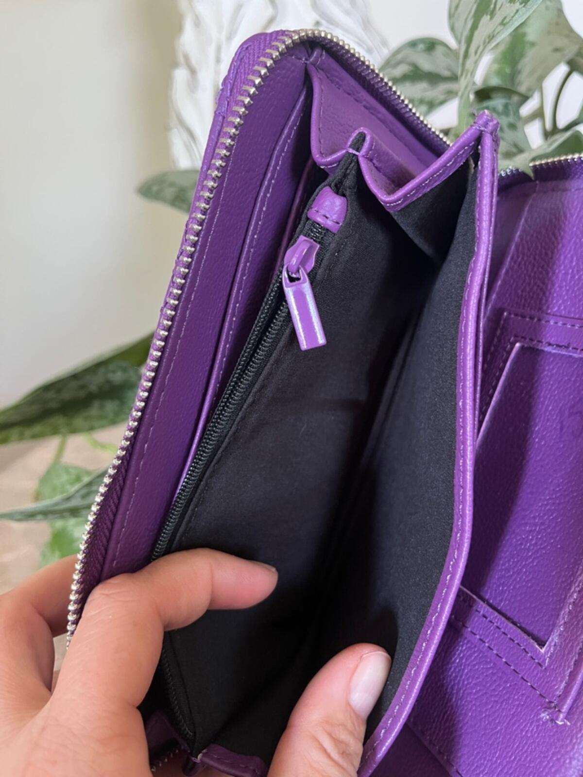 Betsey Johnson Vibrant Purple Quilted Heart Wristlet