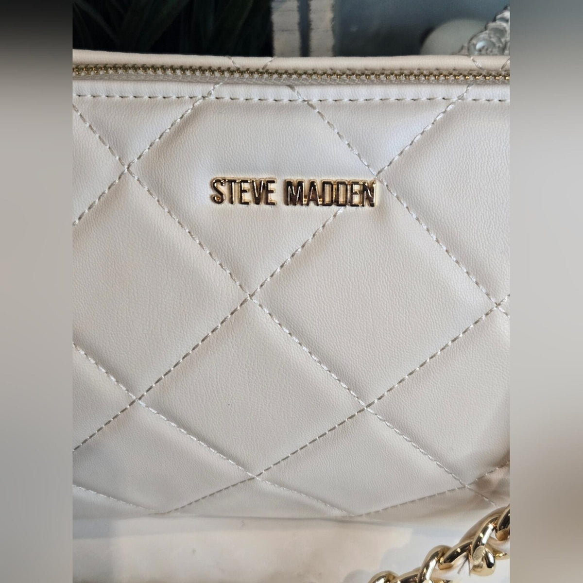 NWT Steve Madden Blexi Quilted Crossbody – Cream & Gold (Rare/Sold Out)