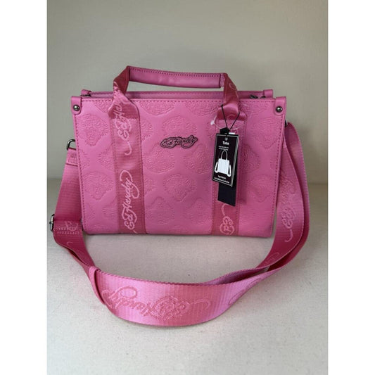 NWT Ed Hardy Pink Tiger Bag Embossed Tote Crossbody Satchel Purse Glam