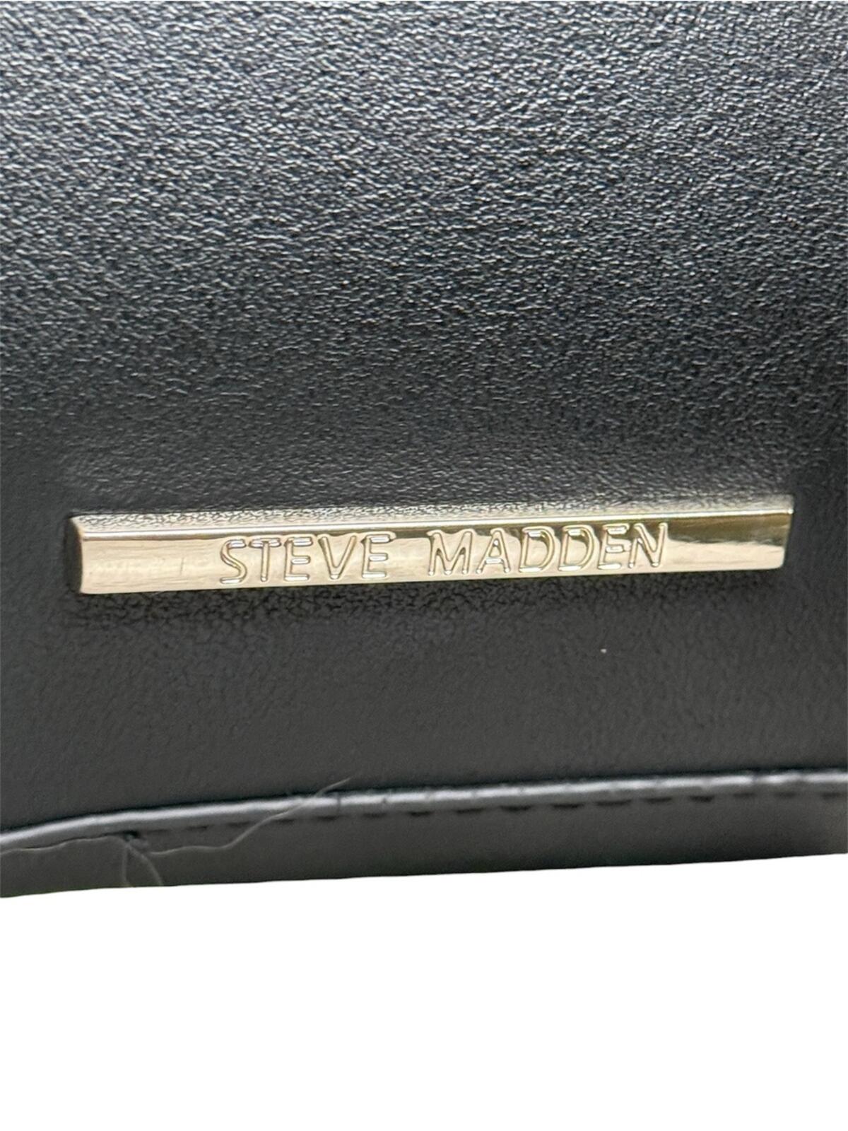 Steve Madden Black Faux Leather Tote Bag