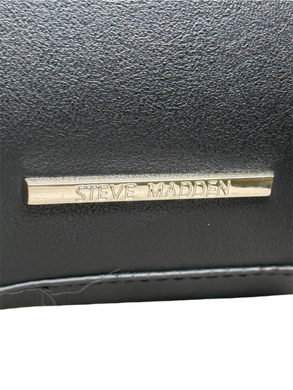 Steve Madden Black Faux Leather Tote Bag