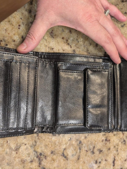 Brighton Black Leather Shoulder Bag with Matching Wallet