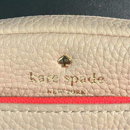 Kate Spade Fairmount Square Monday Taupe Coral Crossbody Bag Purse