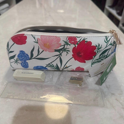 Kate Spade blossom 🌸 pencil cosmetic case with ruler 🆕