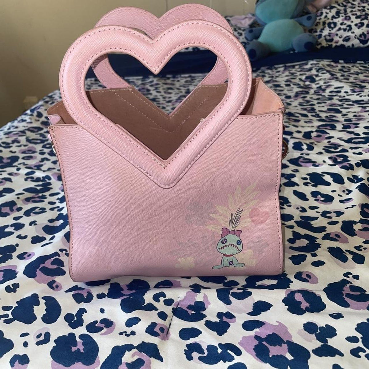 Leather and Lore Disney Stitch Pink Heart Handle Bag Y2K Style