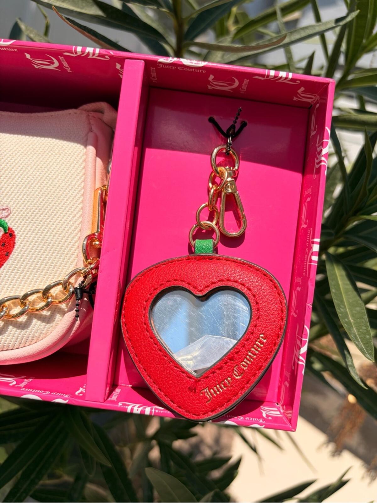 Juicy Couture Strawberry Monogram Wristlet Gift Set with Heart Charm